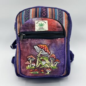 Mushroom Embroidery hemp backpack