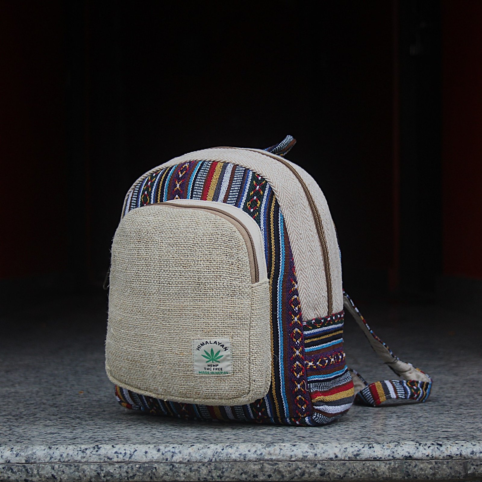 mini hemp backpack